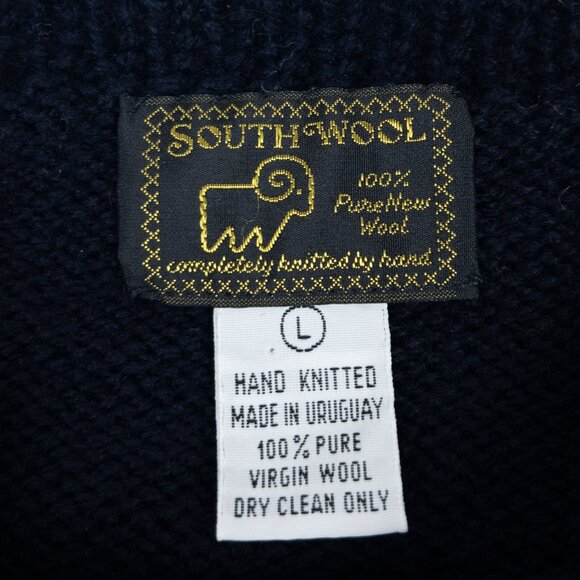 Vintage South Wool Sweater Adult Large Horse Equestrian Hand Knit Uruguay 80s - Picture 3 of 14